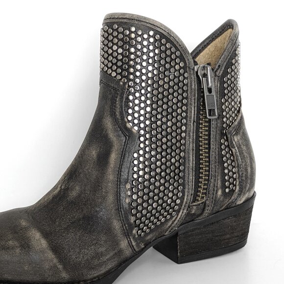 Corral Studded Leather Western Ankle Boots Size 11, Distressed Leather - Picture 5 of 11